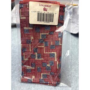 Longaberger Liner Napkin Set (2) Inaugural 97 Red White & Blue Flag Pattern Cott